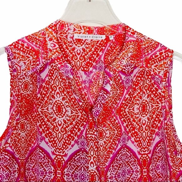 VIOLET & CLAIRE Pink and Orange High Low Top Med. - Picture 2 of 6